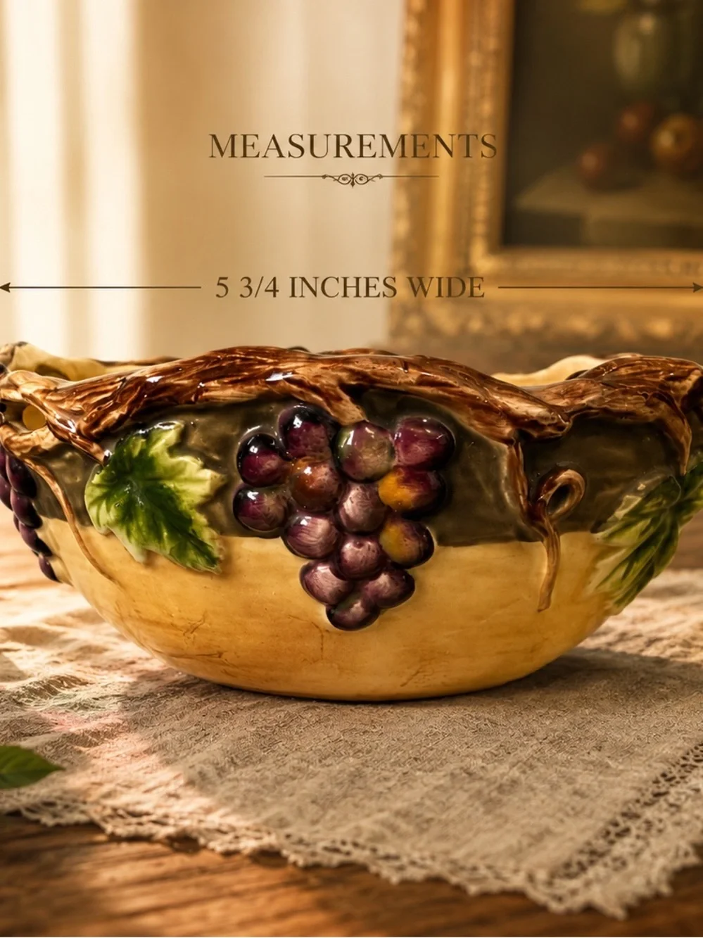 Pacific Rim Grape Bowls Set of 5 Discontinued Hand Painted